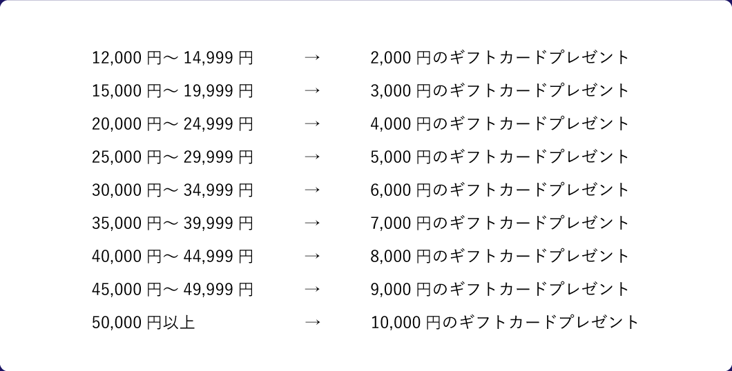 プレゼント金額詳細画像