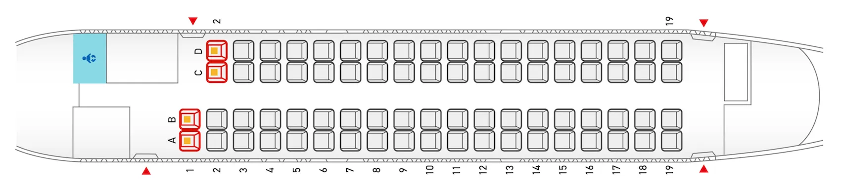 cabin layout of the DHC-8-400